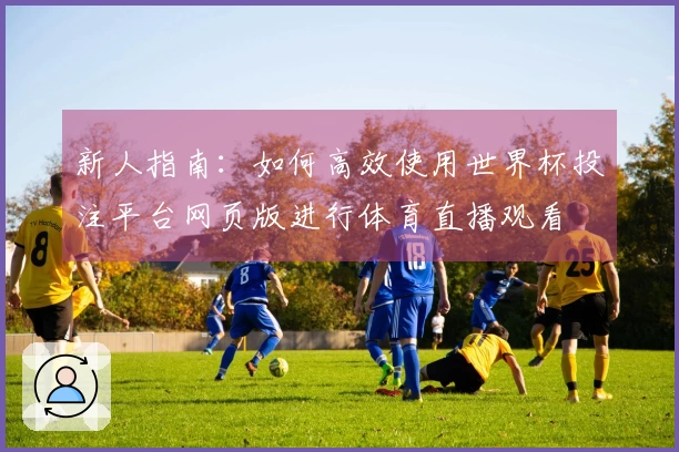 新人指南：如何高效使用世界杯投注平台网页版进行体育直播观看